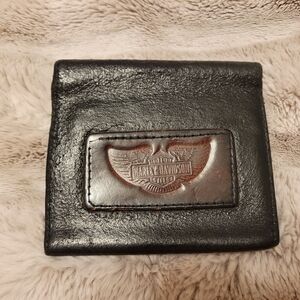 Vintage Harley Davidson Leather Trifold Wallet